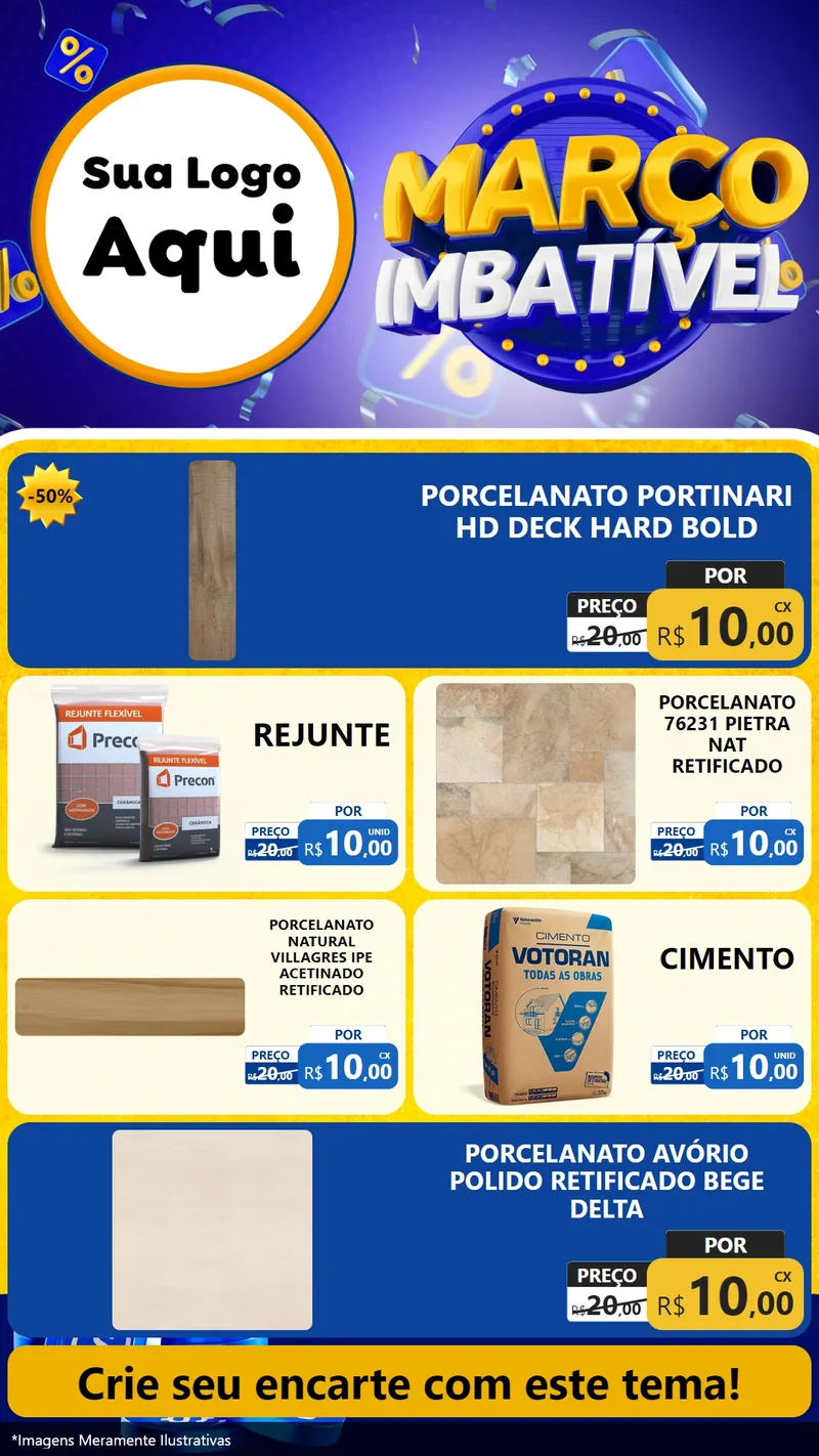 Modelo de TV para TV Vertical com o tema Março Imbatível para Pisos e revestimentos