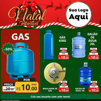 Modelo de Rede Social para Feed Facebook com o tema Natal Imperdível para Água e gás