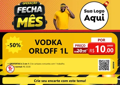 Modelo de Cartaz para Cartaz A4 Horizontal com o tema Operação Fecha Mês para Distribuidora de bebidas