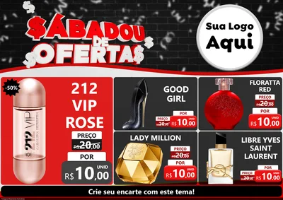 Modelo de Encarte para Encarte A4 Horizontal com o tema Sabadou de Ofertas para Perfumes