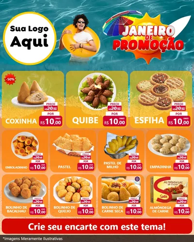 Modelo de Rede Social para Feed Instagram com o tema Janeiro de Promoção para Salgadaria
