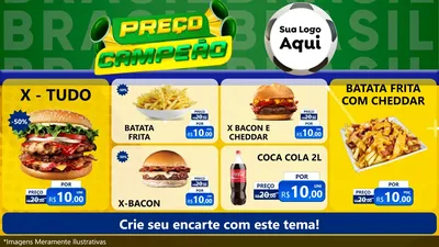 Modelo de TV para TV Horizontal com o tema Preço Campeão - Copa para Hamburgueria