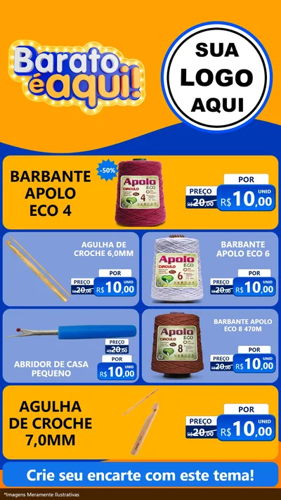 Modelo de TV para TV Vertical com o tema Barato é aqui para Armarinho e Aviamentos