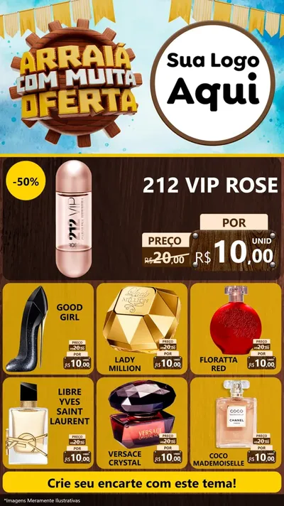 Modelo de Rede Social para Stories com o tema Ofertas de São João - Junina para Perfumes
