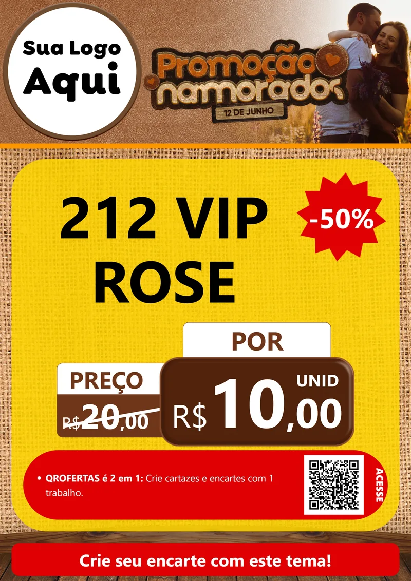 Modelo de Cartaz para Cartaz A4 Vertical com o tema Promoção Namorados para Perfumes