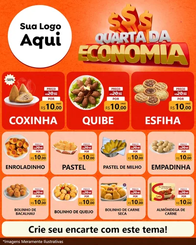 Modelo de Rede Social para Feed Instagram com o tema Quarta da Economia para Salgadaria