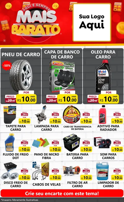 Modelo de Encarte para Encarte Grande com o tema Mais Barato para Auto peças