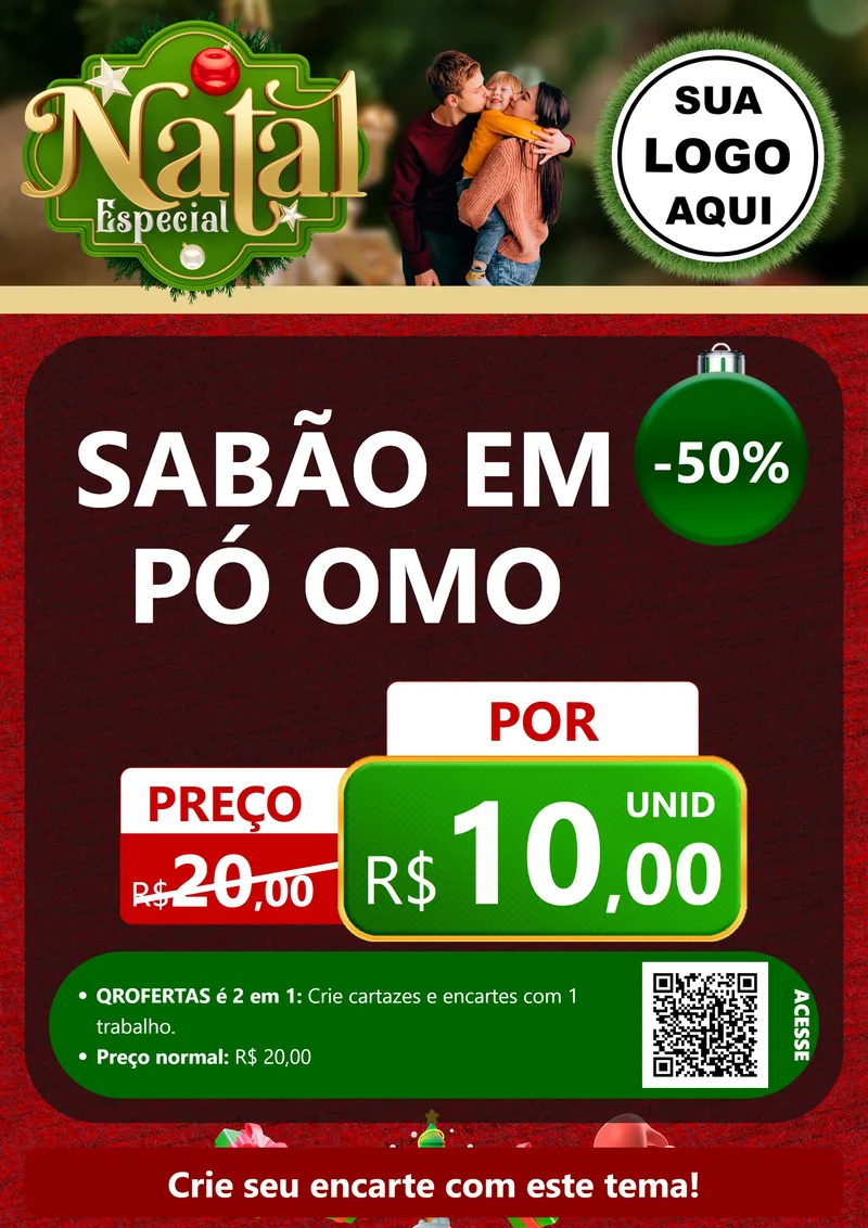 Modelo de Cartaz para Cartaz A4 Vertical com o tema Natal Especial para Produtos de Limpeza