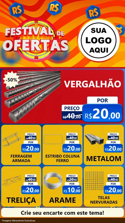 Modelo de Rede Social para Stories com o tema Festival de Ofertas para Ferragens