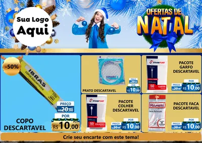 Modelo de Encarte para Encarte A4 Horizontal com o tema Ofertas de Natal para Embalagens