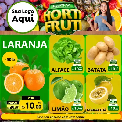 Modelo de Rede Social para Feed Facebook com o tema Quinta do Hortifrúti para Hortifrúti