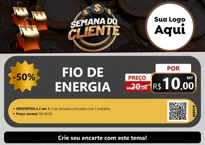Modelo de Cartaz para Cartaz A4 Horizontal com o tema Semana do Cliente para Materiais Elétricos