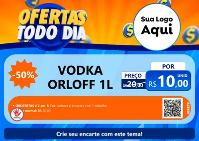 Modelo de Cartaz para Cartaz A4 Horizontal com o tema Ofertas Todo Dia para Distribuidora de bebidas