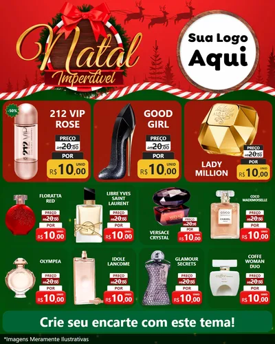 Modelo de Rede Social para Feed Instagram com o tema Natal Imperdível para Perfumes