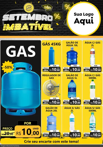 Modelo de Encarte para Encarte A4 Vertical com o tema Setembro Imbatível para Água e gás