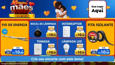Modelo de TV para TV Horizontal com o tema Mês das Mães para Materiais Elétricos