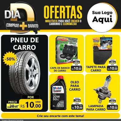 Modelo de Rede Social para Feed Facebook com o tema Dia D Mais Economia para Auto peças