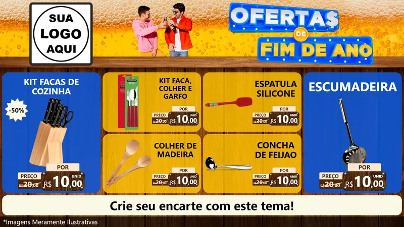 Modelo de TV para TV Horizontal com o tema Ofertas de Fim de Ano para Utilidades Domésticas