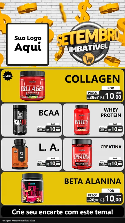 Modelo de TV para TV Vertical com o tema Setembro Imbatível para Suplementos alimentares
