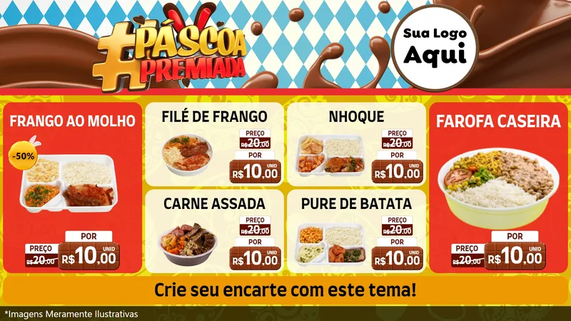 Modelo de TV para TV Horizontal com o tema Páscoa Premiada para Restaurante