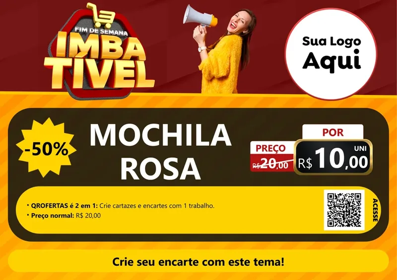 Modelo de Cartaz para Cartaz A4 Horizontal com o tema Fim de Semana Imbatível para Papelaria