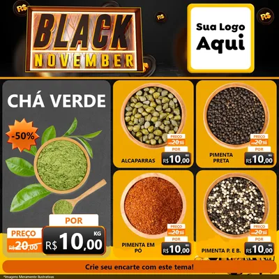 Modelo de Rede Social para Feed Facebook com o tema Black November para Produtos Naturais