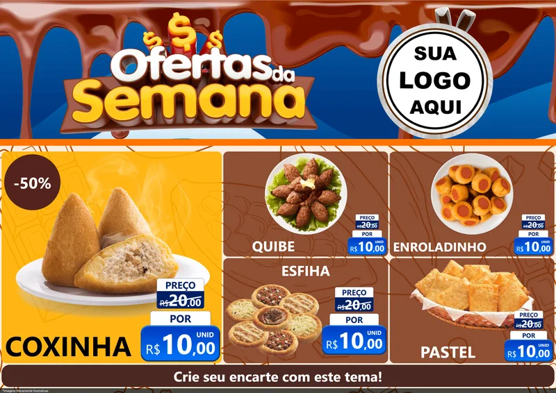 Modelo de Encarte para Encarte A4 Horizontal com o tema Ofertas da Semana - Páscoa para Salgadaria