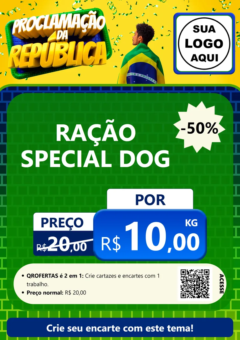 Modelo de Cartaz para Cartaz A4 Vertical com o tema Proclamação da República para Pet Shop