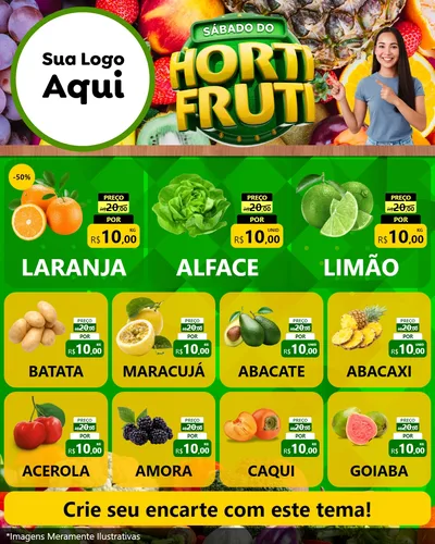 Modelo de Rede Social para Feed Instagram com o tema Sábado do Hortifrúti para Hortifrúti