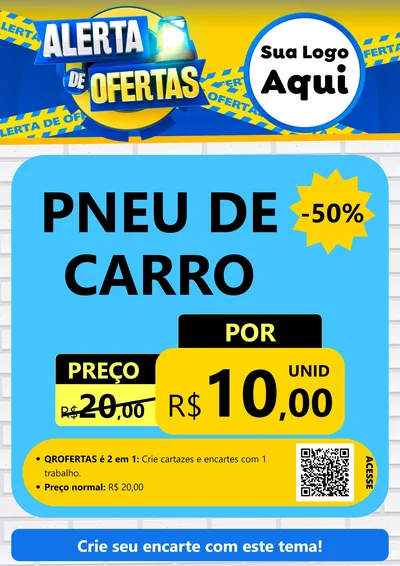 Modelo de Cartaz para Cartaz A4 Vertical com o tema Alerta de Ofertas para Auto peças