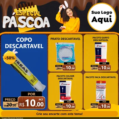 Modelo de Rede Social para Feed Facebook com o tema Especial Páscoa para Embalagens