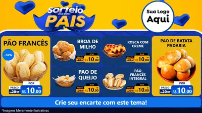 Modelo de TV para TV Horizontal com o tema Sorteio Dia dos Pais para Padaria