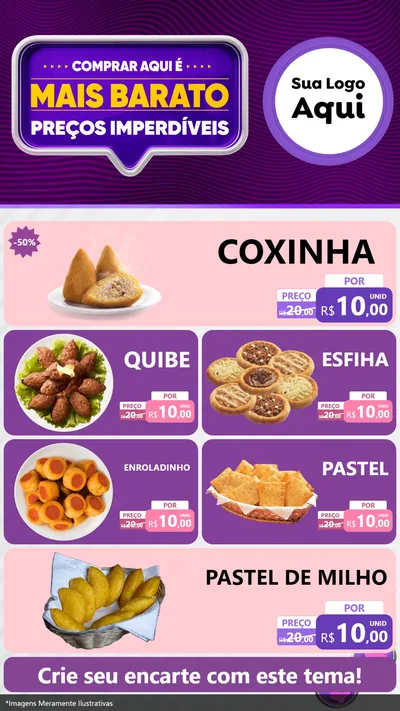 Modelo de TV para TV Vertical com o tema Mais Barato para Salgadaria