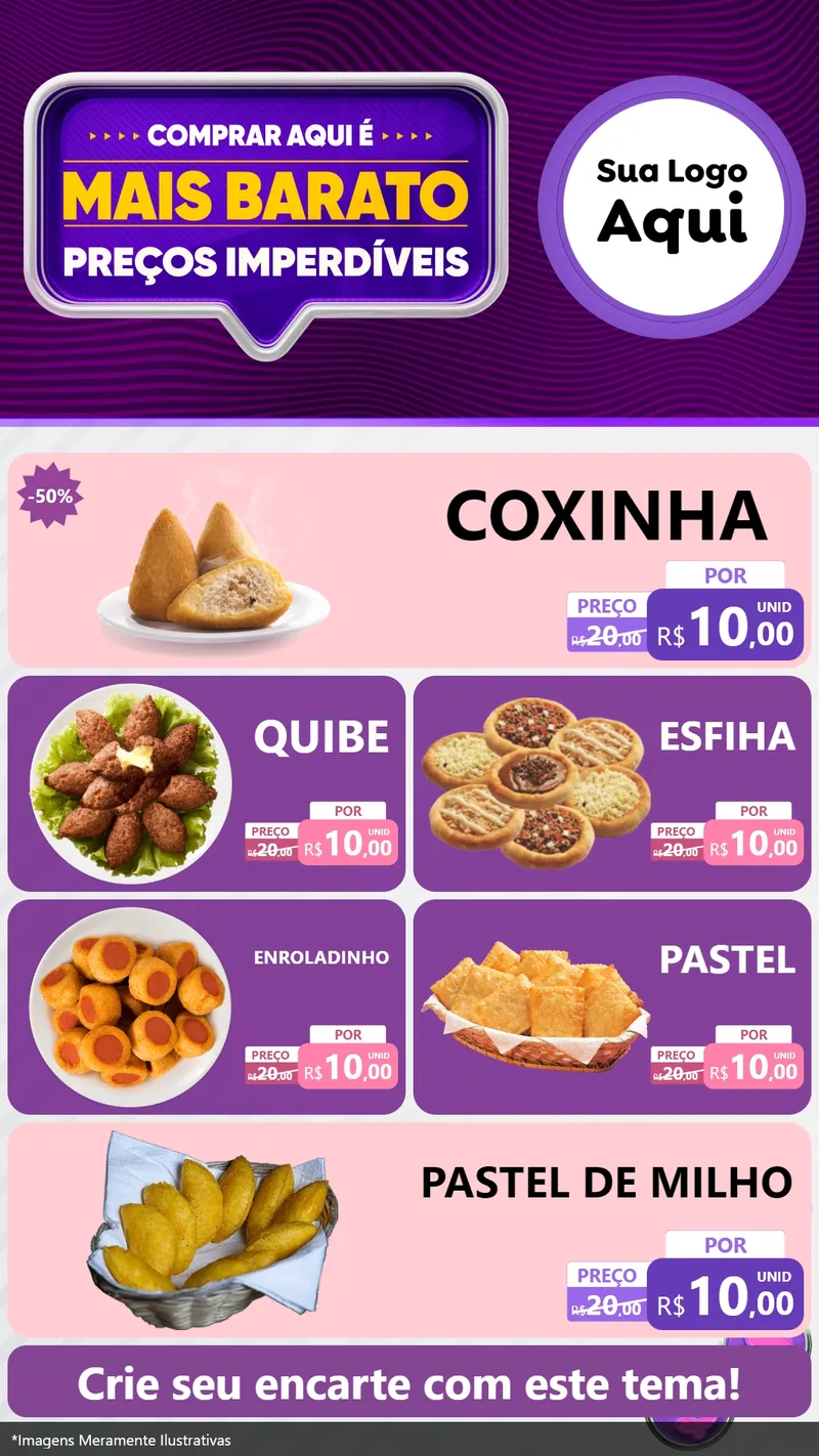 Modelo de TV para TV Vertical com o tema Mais Barato para Salgadaria