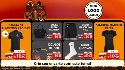Modelo de TV para TV Horizontal com o tema Black Friday para Roupas e acessórios