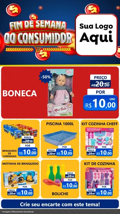 Modelo de Rede Social para Stories com o tema Fim de Semana do Consumidor para Brinquedos