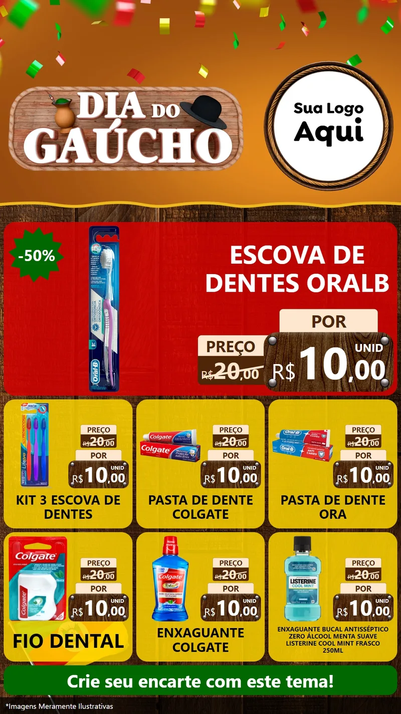 Modelo de Rede Social para Stories com o tema Dia do Gaúcho para Higiene Pessoal