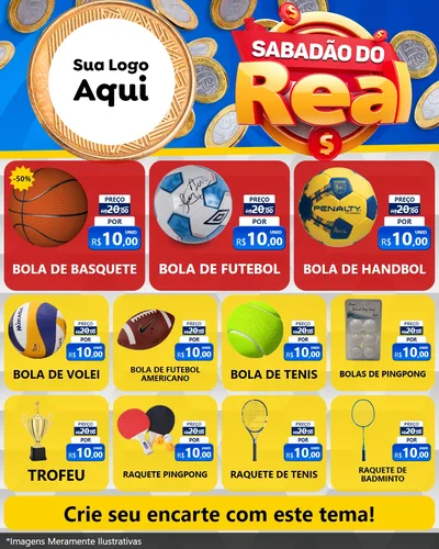 Modelo de Rede Social para Feed Instagram com o tema Sabadão do Real para Artigos Esportivos
