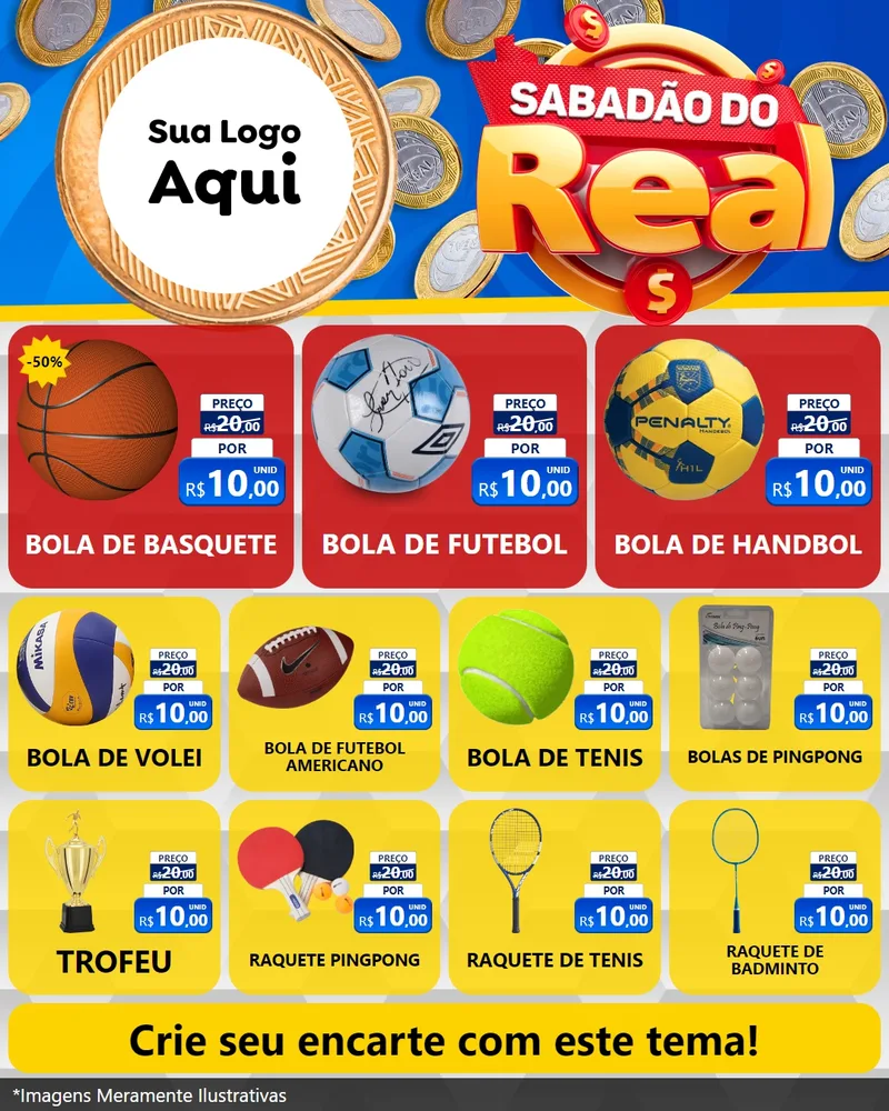 Modelo de Rede Social para Feed Instagram com o tema Sabadão do Real para Artigos Esportivos