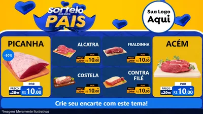Modelo de TV para TV Horizontal com o tema Sorteio Dia dos Pais para Açougue