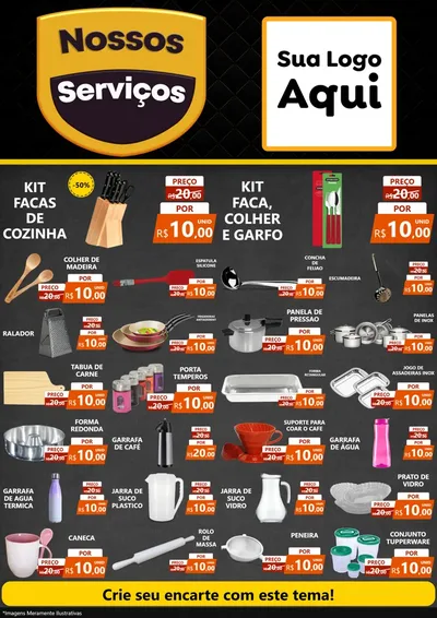 Modelo de Encarte para Encarte A4 Vertical com o tema Nossos Serviços para Utilidades Domésticas