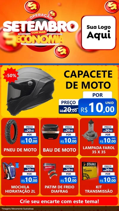 Modelo de Rede Social para Stories com o tema Operação Setembro Com Muita Economia para Moto peças