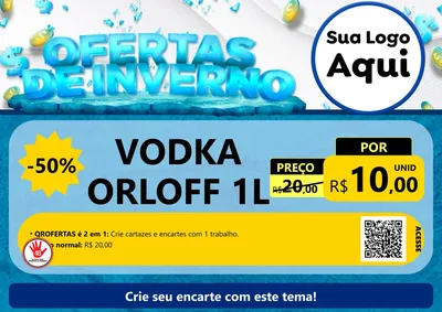 Modelo de Cartaz para Cartaz A4 Horizontal com o tema Ofertas de Inverno para Distribuidora de bebidas
