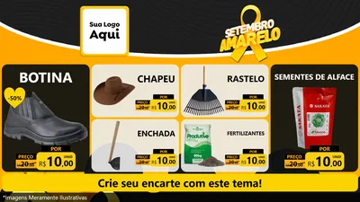 Modelo de TV para TV Horizontal com o tema Setembro Amarelo para Agropecuária
