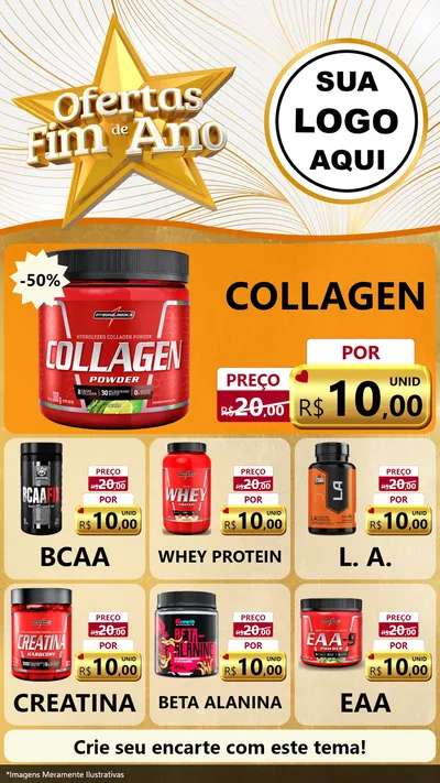 Modelo de Rede Social para Stories com o tema Ofertas Fim de Ano para Suplementos alimentares