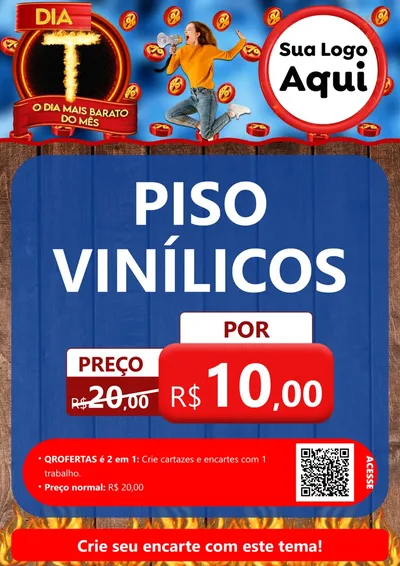 Modelo de Cartaz para Cartaz A4 Vertical com o tema Dia T - O Dia Mais Barato Do Mês para Material para Construção