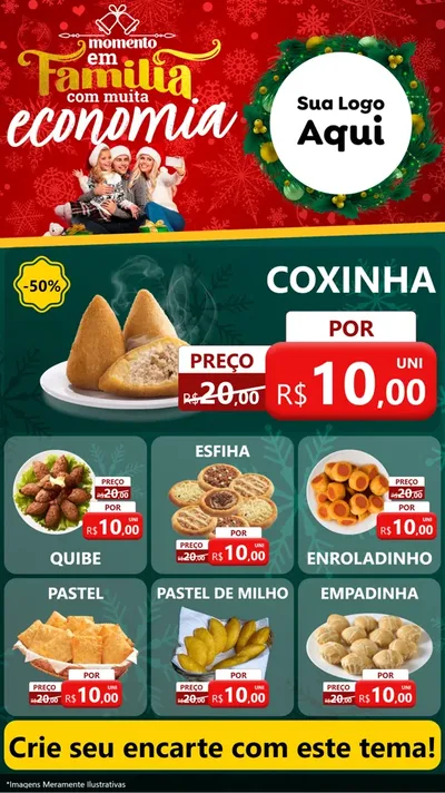 Modelo de Rede Social para Stories com o tema Momento em Família (Natal) para Salgadaria