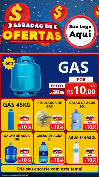 Modelo de Rede Social para Stories com o tema Sabadão de Ofertas para Água e gás