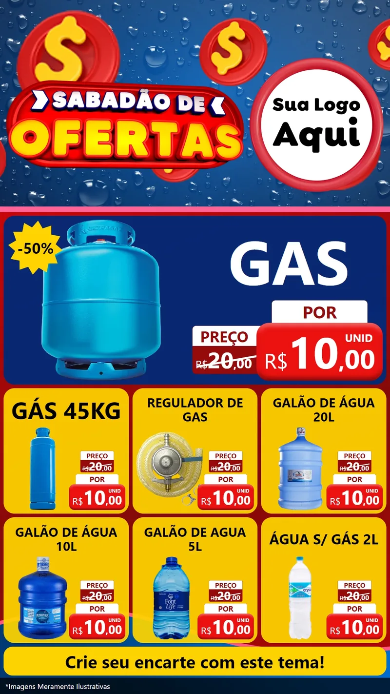 Modelo de Rede Social para Stories com o tema Sabadão de Ofertas para Água e gás