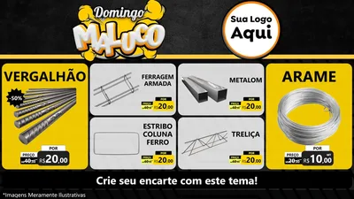 Modelo de TV para TV Horizontal com o tema Domingo Maluco para Ferragens